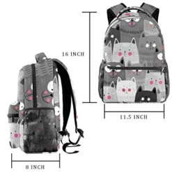 LORVIES Cute Cats Pattern Japanese Style Backpacks School Bookbags Daypack Bag For Men And Women 11 LORVIES Cute Cats Pattern Japanese Style Backpacks School Bookbags Daypack Bag For Men And Women -Luggage Factory 51ub4dvcEZL