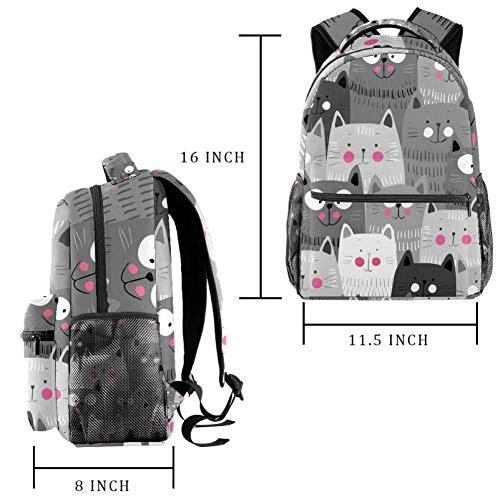 LORVIES Cute Cats Pattern Japanese Style Backpacks School Bookbags Daypack Bag For Men And Women 6 LORVIES Cute Cats Pattern Japanese Style Backpacks School Bookbags Daypack Bag For Men And Women - Image 6