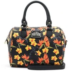 Loungefly X Marvel Black Panther Floral Duffel Purse (One Size, Multicolored)