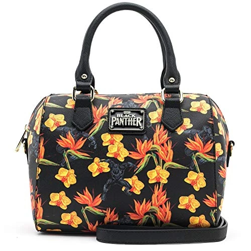 Loungefly X Marvel Black Panther Floral Duffel Purse (One Size, Multicolored) 1 Loungefly X Marvel Black Panther Floral Duffel Purse (One Size, Multicolored)