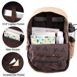 Canvas Backpack,AUGUR Casual Vintage Laptop Backpack, Lightweight School Daypack (Khaki) -Luggage Factory 51vVImw3uJL