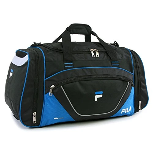 Fila Acer Large Sport Duffel Bag, Black/Blue 1 Fila Acer Large Sport Duffel Bag, Black/Blue