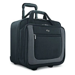 Solo New York Bryant Rolling Laptop Bag. Travel-friendly Rolling Briefcase For Women And Men. Fits Up To 17.3 Inch Laptop. Amazon Exclusive Color Black/Grey
