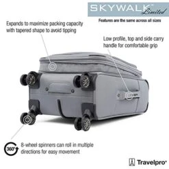 Travelpro Skywalk Limited 3 Piece Spinner Suitcase Set - Softside Expandable Travel Luggage With Spinning Wheels – Carry On & Checked Bags, Grey 10 Travelpro Skywalk Limited 3 Piece Spinner Suitcase Set - Softside Expandable Travel Luggage With Spinning Wheels – Carry On & Checked Bags, Grey -Luggage Factory 51wp5tQy8OL