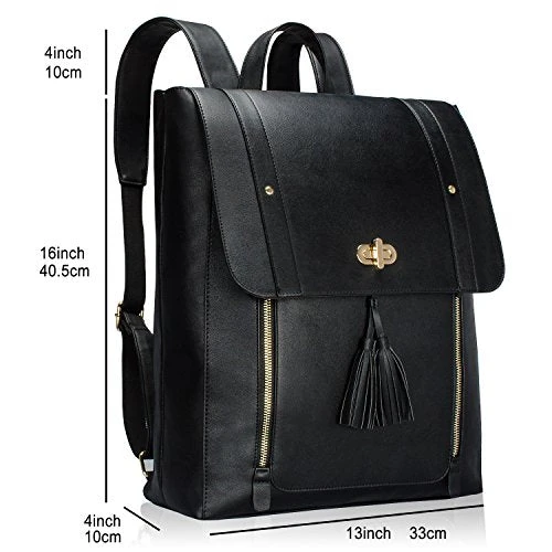 Estarer Women PU Backpack 15.6inch Laptop Vintage College School Rucksack Bag 3 Estarer Women PU Backpack 15.6inch Laptop Vintage College School Rucksack Bag - Image 3