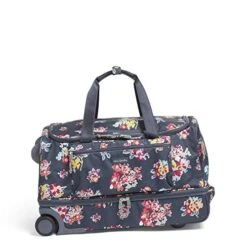 Vera Bradley Lighten Up Foldable Rolling Duffel, Tossed Posies