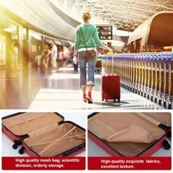 Suitcase Luggage Sets 3 Piece Travel Carry With Password Lock Lightweight Durable ABS Spinner 20 24 28 Inch,Red -Luggage Factory 51xBhcswnbL