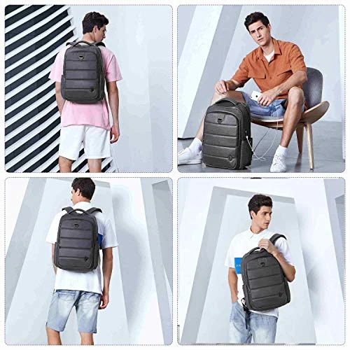 Laptop Backpack 17 Inch Travel Computer Pack Bag With USB Charging Port Waterproof Oxford College 7 Laptop Backpack 17 Inch Travel Computer Pack Bag With USB Charging Port Waterproof Oxford College - Image 7