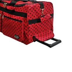 "E-Z Roll" 30" Fashionable Polka Dots Rolling Duffel Bag With 3 Colors (Red/Black Dots) 7 "E-Z Roll" 30" Fashionable Polka Dots Rolling Duffel Bag With 3 Colors (Red/Black Dots) -Luggage Factory 51y 7SPexTL