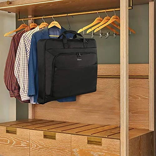 Garment Bags, Large Suit Travel Bag With Pockets & Shoulder Strap, MATEIN Professional Foldable Carry On Bag For Business Trip, Waterproof Luggage Bags For Travel For Men Women, Black 2 Garment Bags, Large Suit Travel Bag With Pockets & Shoulder Strap, MATEIN Professional Foldable Carry On Bag For Business Trip, Waterproof Luggage Bags For Travel For Men Women, Black - Image 2