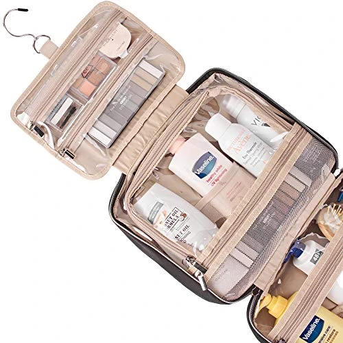 NISHEL Large Hanging Travel Toiletry Bag, Portable Makeup Organizer, Water Resistant Cosmetic Holder For Brushes Set, Full-Sized Shampoo, Conditioner, Accessories, Black 6 NISHEL Large Hanging Travel Toiletry Bag, Portable Makeup Organizer, Water Resistant Cosmetic Holder For Brushes Set, Full-Sized Shampoo, Conditioner, Accessories, Black - Image 6