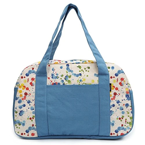 Women'S Hand Painted Splashes Printed Canvas Duffel Travel Bags Was_19 2 Women'S Hand Painted Splashes Printed Canvas Duffel Travel Bags Was_19 - Image 2