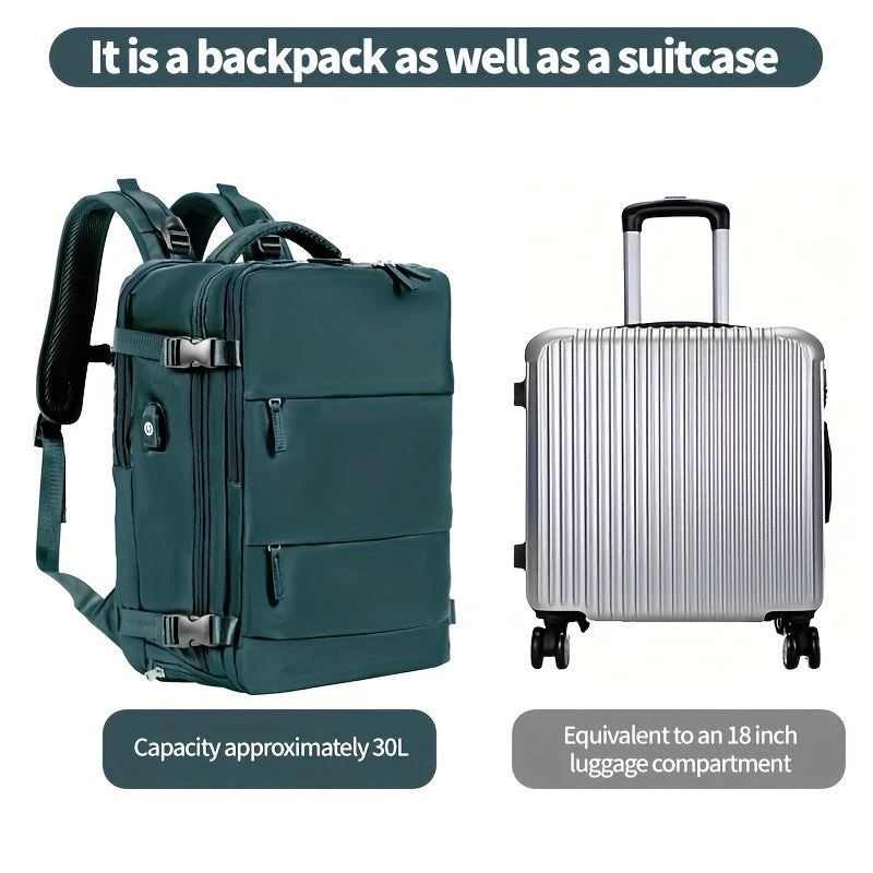 Large Travel Backpack, Waterproof Carry On Backpack, Hiking Backpack, Outdoor Sports Rucksack Portable Luggage Backpack With USB Charging Port Shoes Compartment, School Bag Fit 14 Inch To 17 Inch Laptops 6 Large Travel Backpack, Waterproof Carry On Backpack, Hiking Backpack, Outdoor Sports Rucksack Portable Luggage Backpack With USB Charging Port Shoes Compartment, School Bag Fit 14 Inch To 17 Inch Laptops - Image 6