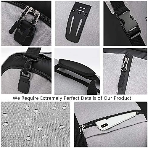 OZUKO Gym Bag Backpack, 4 In 1 Carry-on Garment Bag Large Duffel Bag Suit Travel Bag Weekend Bag Flight Bag Overnight Bag With Shoes Compartment… (Black) 6 OZUKO Gym Bag Backpack, 4 In 1 Carry-on Garment Bag Large Duffel Bag Suit Travel Bag Weekend Bag Flight Bag Overnight Bag With Shoes Compartment… (Black) - Image 6