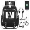 My Hero Academia Printed Backpacks Student School Bag Laptop Backpack With USB Charging Port