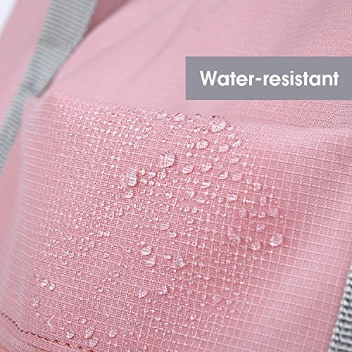 WANDF Foldable Travel Duffel Bag Luggage Sports Gym Water Resistant Nylon (Coral Pink) 4 WANDF Foldable Travel Duffel Bag Luggage Sports Gym Water Resistant Nylon (Coral Pink) - Image 4