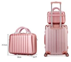 Boarding Suitcase, Trolley Case Universal Wheel Aluminum Frame Suitcase, Retro Luggage 20 Inch Boarding Case, 24 Inches -Luggage Factory 612qpGbtFJL