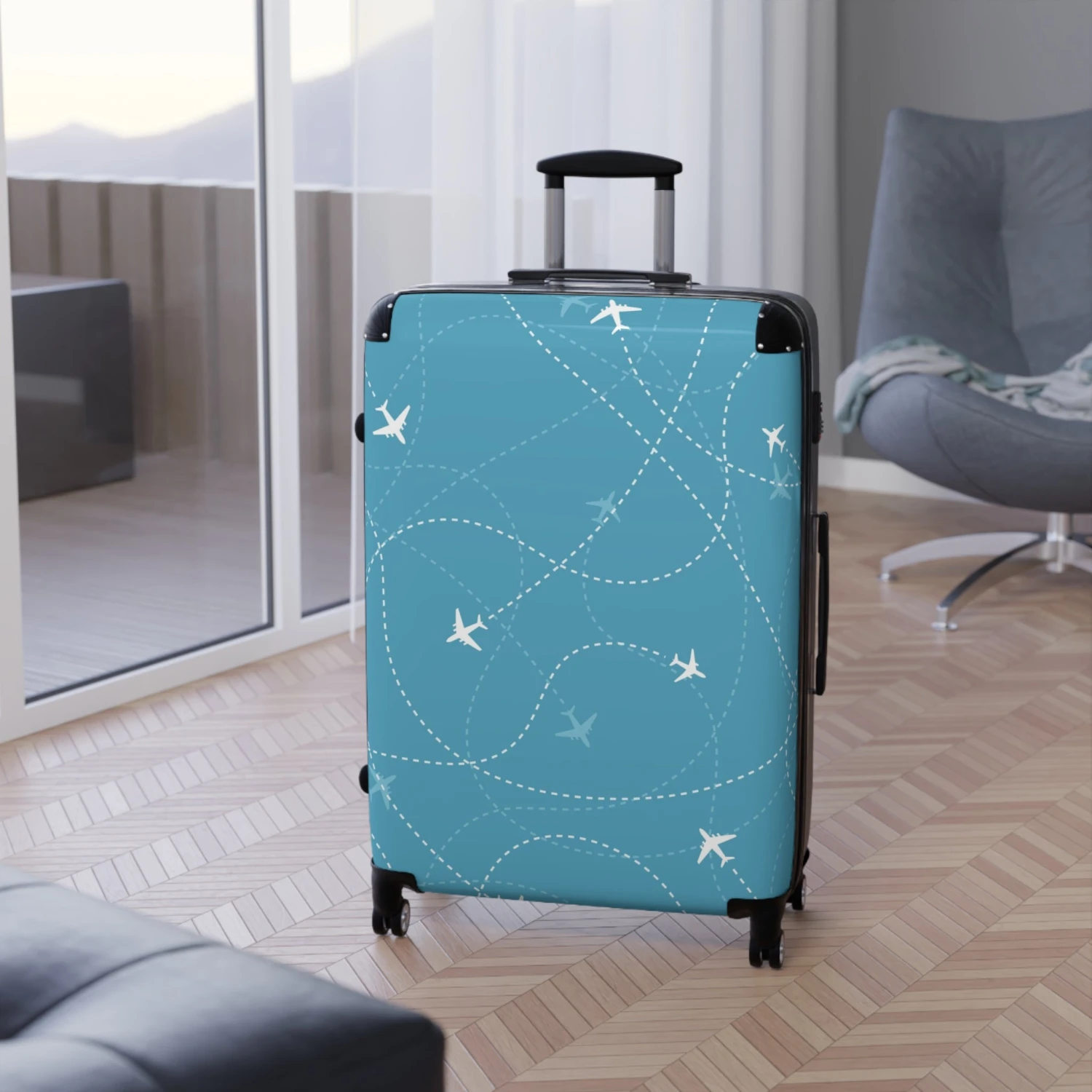 LFO - Luggage Factory - Suitcase - Planes Trails - Carry On 2 LFO - Luggage Factory - Suitcase - Planes Trails - Carry On - Image 2