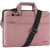 DOMISO 10.1 Inch Laptop Sleeve Shoulder Bag Water-Resistant Messenger Bag Business Briefcase For 9.7"10.5"11"iPad Pro,iPad Air 3 10.5, IPad Pro 10.5, IPad 1/2/3/4/5/6,Lenovo Yoga Book, Pink