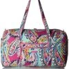 Vera Bradley Iconic Large Travel Duffel, Signature Cotton,Wildflower Paisley, Wildflower Paisley, One Size