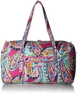 Vera Bradley Iconic Large Travel Duffel, Signature Cotton,Wildflower Paisley, Wildflower Paisley, One Size