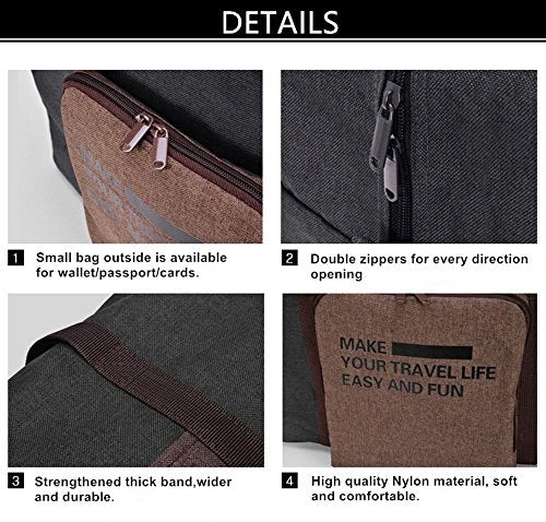 CAREMORE Unisex's Lightweight Fodable Waterproof Duffel Travel Bag Luggage Bag Large Capacity Blue 5 CAREMORE Unisex's Lightweight Fodable Waterproof Duffel Travel Bag Luggage Bag Large Capacity Blue - Image 5