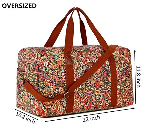 Baosha Hb-32 Canvas Travel Duffel Bag Weekender Overnight Bag Carry On Oversized For Ladies Women 2 Baosha Hb-32 Canvas Travel Duffel Bag Weekender Overnight Bag Carry On Oversized For Ladies Women - Image 2