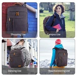 Estarer Laptop Backpack W/USB Charging Port For Men Women, Water Resistant Canvas Backpack School 11 Estarer Laptop Backpack W/USB Charging Port For Men Women, Water Resistant Canvas Backpack School -Luggage Factory 61ITbEM5l 2BL