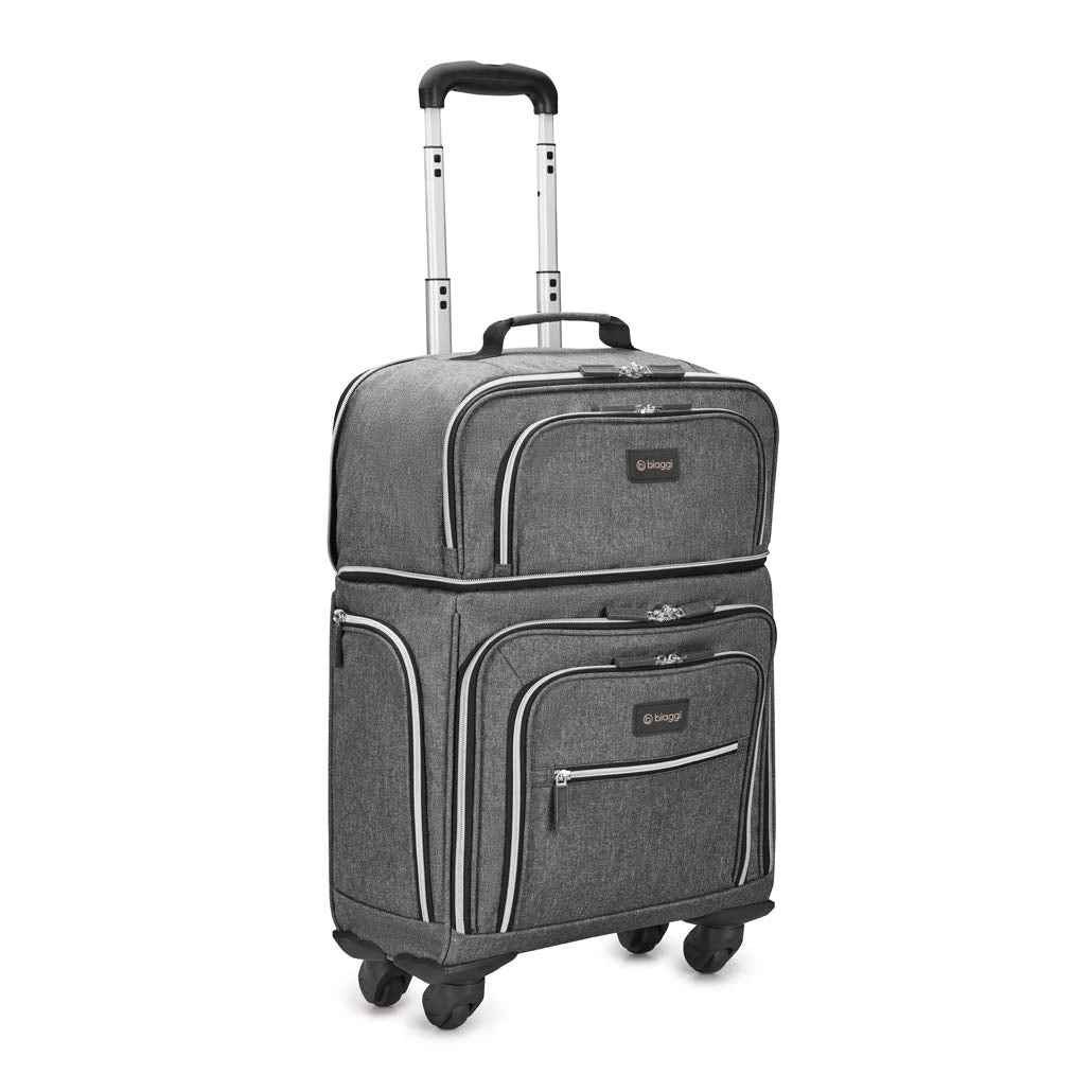 Biaggi Luggage Lift Off Expandable Under-Seater To Carry-on, Charcoal 2 Biaggi Luggage Lift Off Expandable Under-Seater To Carry-on, Charcoal - Image 2