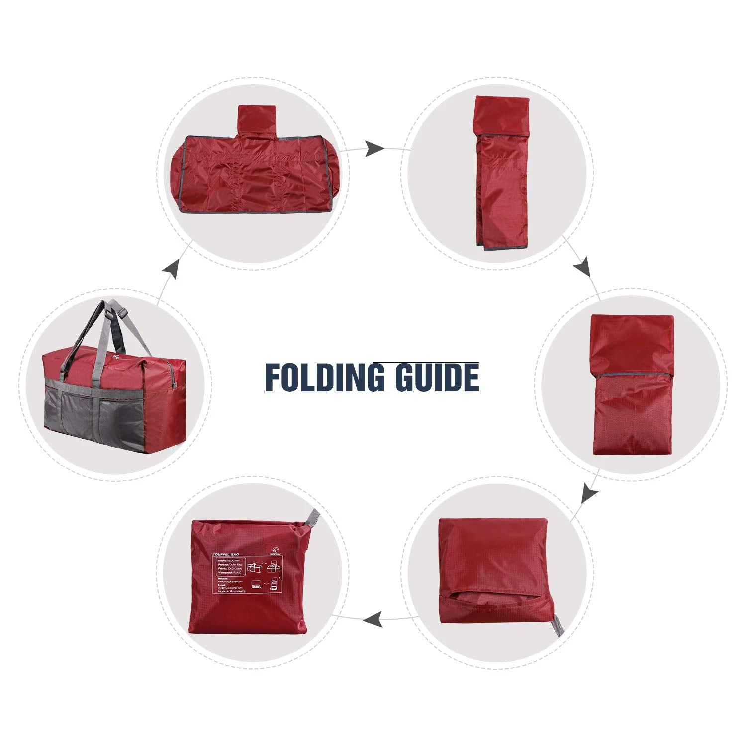 REDCAMP 75L Extra Large Duffle Bag Lightweight, Water Resistant Travel Duffle Bag Foldable For Men Women, Wine Red 3 REDCAMP 75L Extra Large Duffle Bag Lightweight, Water Resistant Travel Duffle Bag Foldable For Men Women, Wine Red - Image 3