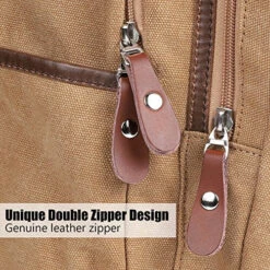 Canvas Backpack,AUGUR Casual Vintage Laptop Backpack, Lightweight School Daypack (Khaki) -Luggage Factory 61Mv5Xz 2BqjL