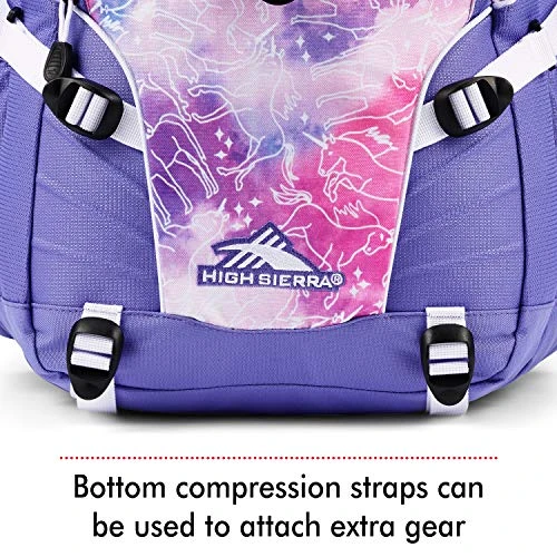 High Sierra Loop-Backpack, School, Travel, Or Work Bookbag With Tablet-sleeve, Unicorn Clouds/Lavender/White, One Size 4 High Sierra Loop-Backpack, School, Travel, Or Work Bookbag With Tablet-sleeve, Unicorn Clouds/Lavender/White, One Size - Image 4