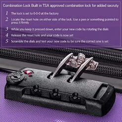 Expandable 3 Piece Luggage Sets Hardside Durable Suitcase With Spinner Wheels TSA Lock, 3 Pcs Carry On Case Travel Home Outdoor School Lightweight Trolley Case ( 20" 24" 28" Purple) -Luggage Factory 61Sh iXNL5S