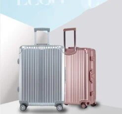 Swivel Wheel Trolley Case, Aluminum Frame Travel Case, Swivel Wheel Trolley Case + Pc Vertical Suitcase, Titanium, 24 Inch -Luggage Factory 61bMyfqk4mL 228ee667 6417 4a0e 95a3 588d7e3a57bd