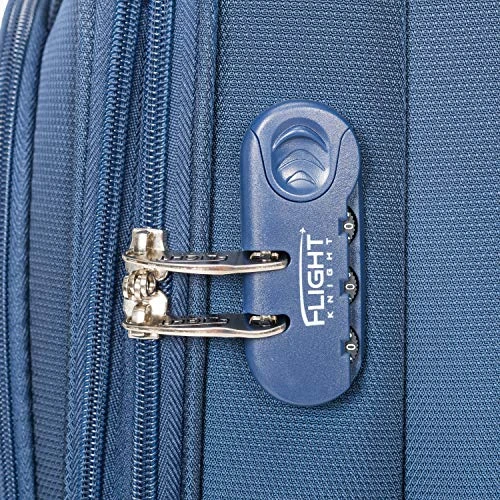 Flight Knight Lightweight 4 Wheel 800D Soft Case Suitcases Maximum Size For Delta, Cabin + Medium + Large Navy FK0039_3SET 7 Flight Knight Lightweight 4 Wheel 800D Soft Case Suitcases Maximum Size For Delta, Cabin + Medium + Large Navy FK0039_3SET - Image 7