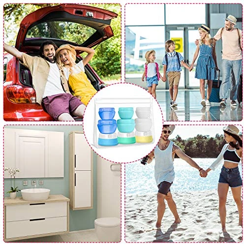 Selizo Travel Bottles Containers Silicone And Plastic Cream Jars With TSA Approved Toiletry Case For Toiletries Cosmetic Makeup Body Hand Cream Lotion Shampoo 2 Selizo Travel Bottles Containers Silicone And Plastic Cream Jars With TSA Approved Toiletry Case For Toiletries Cosmetic Makeup Body Hand Cream Lotion Shampoo - Image 2