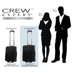Travelpro Crew Expert Max Carry-on Expandable Rollaboard, Jet Black -Luggage Factory 61fZUmDuF3L