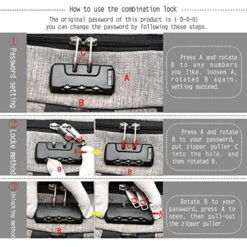 C-Space Business Waterproof Resistant Polyester Laptop Backpack With Usb Charging Port And Lock 14 C-Space Business Waterproof Resistant Polyester Laptop Backpack With Usb Charging Port And Lock -Luggage Factory 61i6OD 2Bkb1L