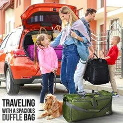 Extra Large Duffle Bag With Pockets - Travel Duffel Bag For Women And Men (Dark Green) -Luggage Factory 61jJXw8kBpL