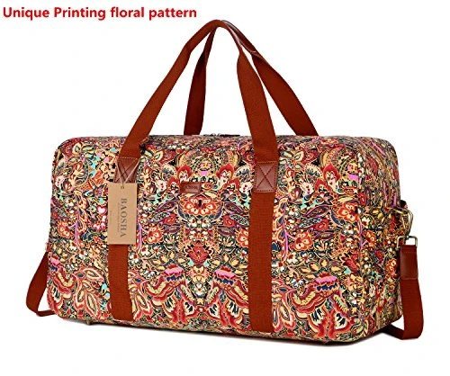 Baosha Hb-32 Canvas Travel Duffel Bag Weekender Overnight Bag Carry On Oversized For Ladies Women 3 Baosha Hb-32 Canvas Travel Duffel Bag Weekender Overnight Bag Carry On Oversized For Ladies Women - Image 3