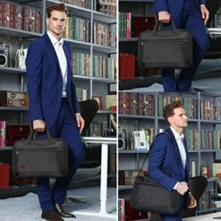 Briefcase For 17 Inch Laptop, Business Travel Bag, Expandable Large Hybrid Shoulder Bag, Water -Luggage Factory 61rrA 2BqAkAL