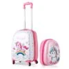 HONEY JOY 2Pc Kids Luggage Set, 12'' Backpack & 16'' Rolling Suitcase, Hard Shell Trolley Suitcase With Spinner Wheels, Carry On Luggage Set For Boys And Girls Travel (Unicorn)