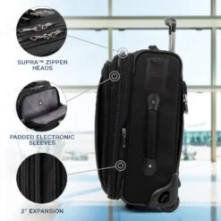 Travelpro Crew Expert Max Carry-on Expandable Rollaboard, Jet Black -Luggage Factory 712y4nwBu8L