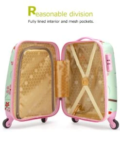 Lttxin Cute Kids Suitcase Pull Along Girls Travelling With 4 Wheel Hard Shell 18 Inch For Girl Owl -Luggage Factory 71FsUJyxibL