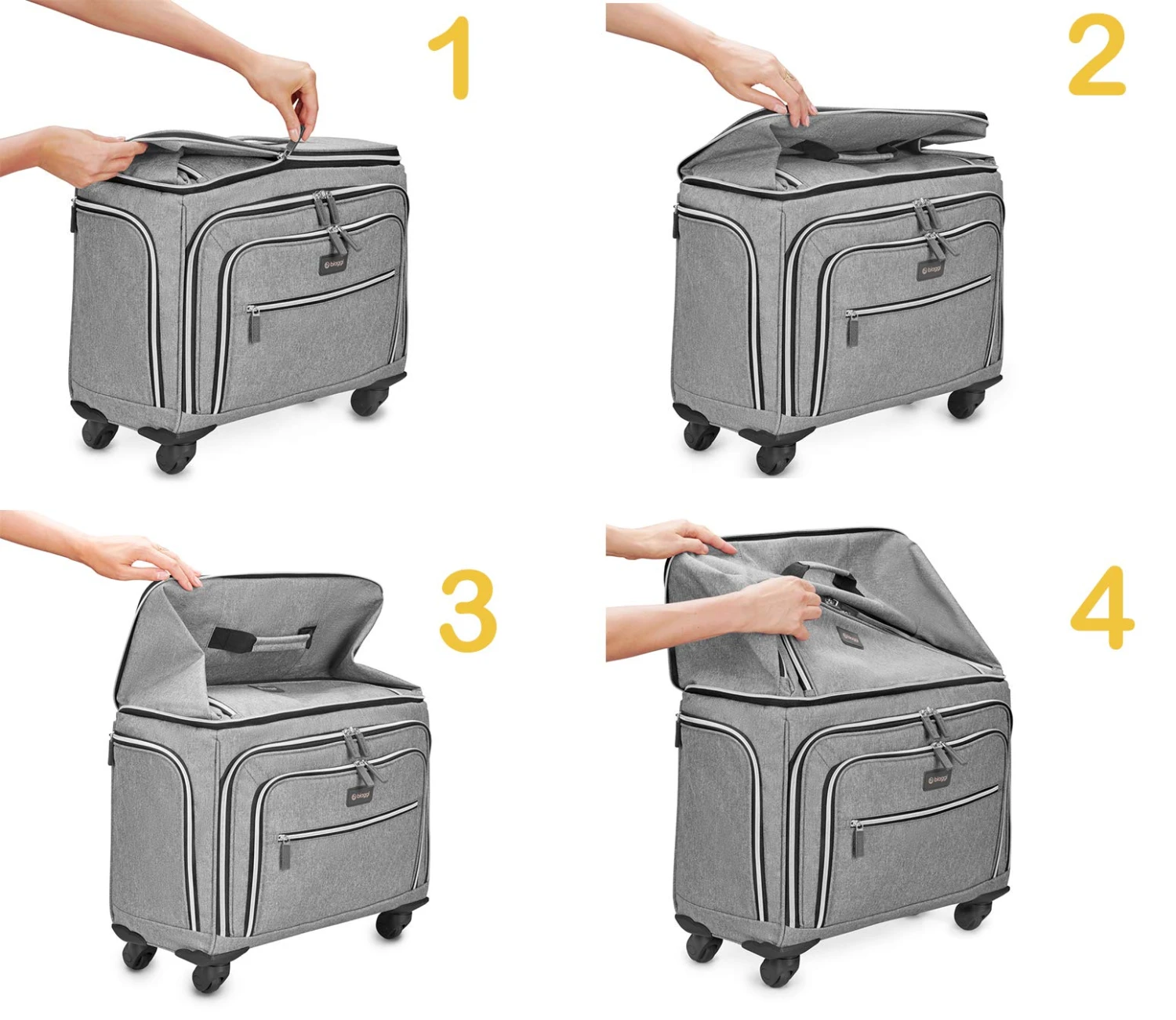 Biaggi Luggage Lift Off Expandable Carry-on To Check In, Grey 5 Biaggi Luggage Lift Off Expandable Carry-on To Check In, Grey - Image 5