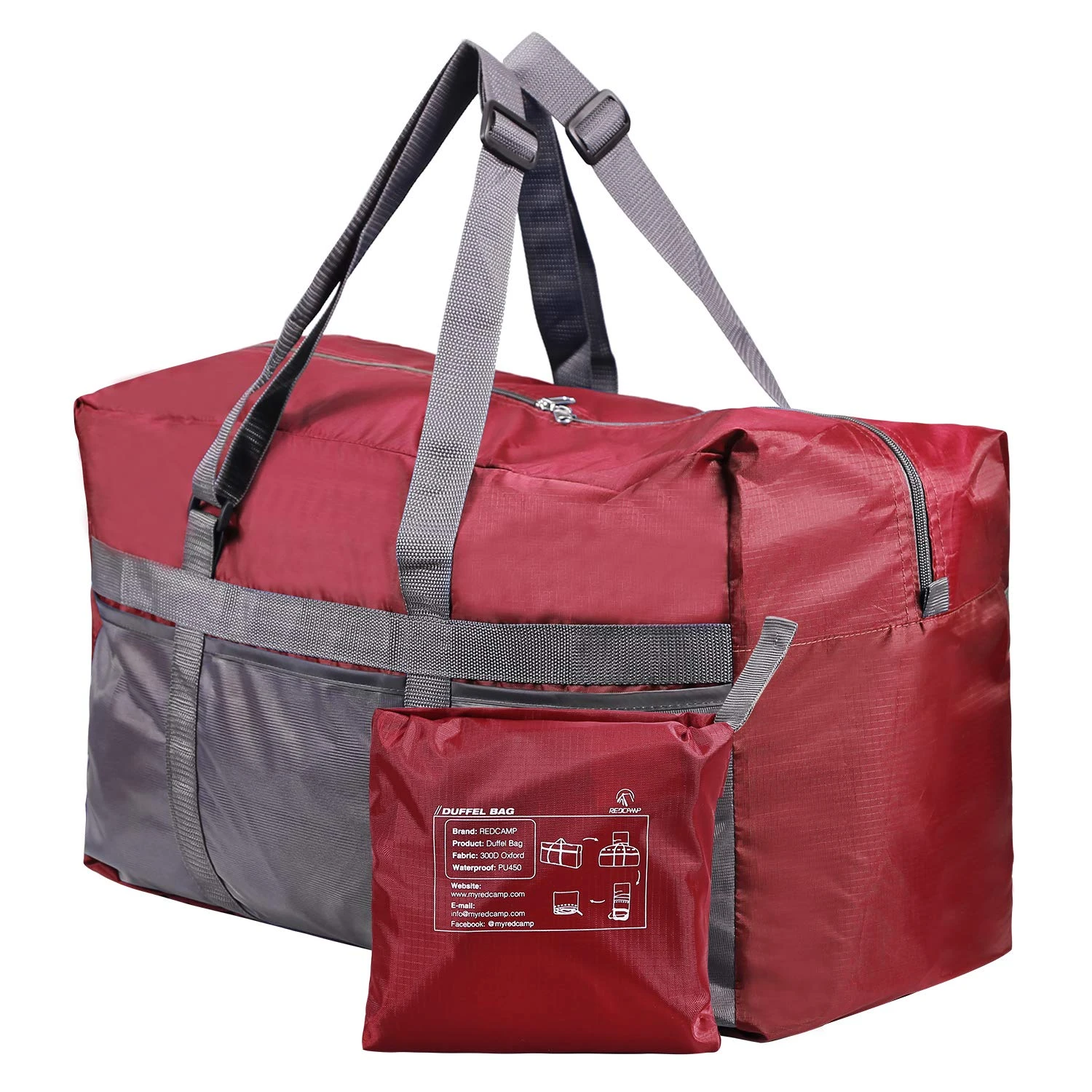 REDCAMP 75L Extra Large Duffle Bag Lightweight, Water Resistant Travel Duffle Bag Foldable For Men Women, Wine Red 1 REDCAMP 75L Extra Large Duffle Bag Lightweight, Water Resistant Travel Duffle Bag Foldable For Men Women, Wine Red