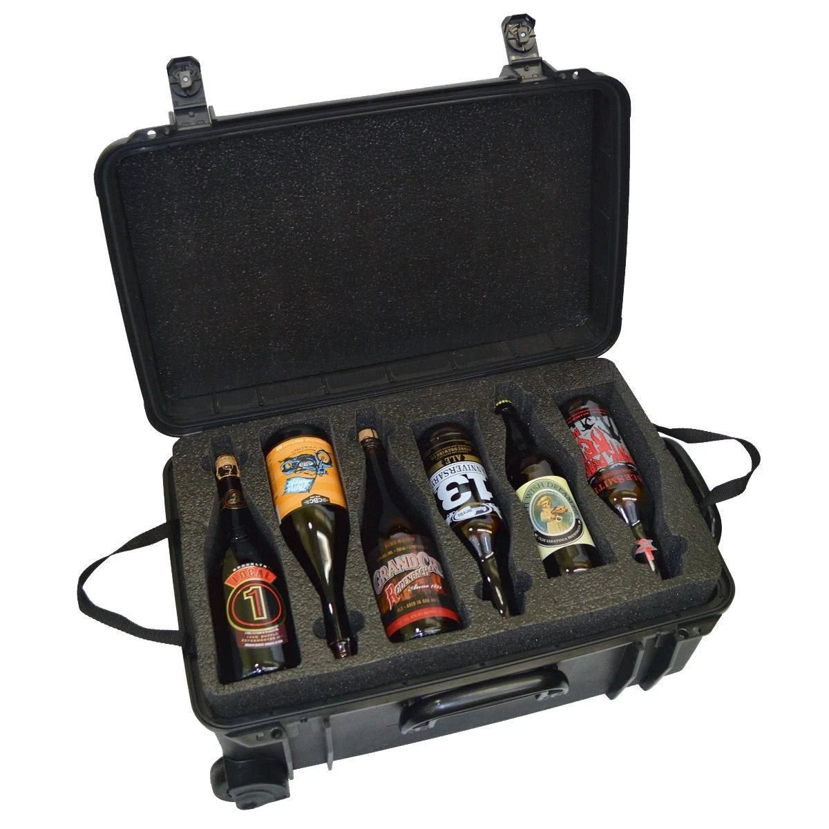 Waterproof Heavy Duty Wheeled Alcohol Travel Case - Beer And Wine Carrying Case Includes Custom Foam Insert Bottle Holder 3 Waterproof Heavy Duty Wheeled Alcohol Travel Case - Beer And Wine Carrying Case Includes Custom Foam Insert Bottle Holder - Image 3