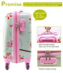 Lttxin Cute Kids Suitcase Pull Along Girls Travelling With 4 Wheel Hard Shell 18 Inch For Girl Owl -Luggage Factory 71mcMgYdzbL
