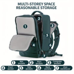 Large Travel Backpack, Waterproof Carry On Backpack, Hiking Backpack, Outdoor Sports Rucksack Portable Luggage Backpack With USB Charging Port Shoes Compartment, School Bag Fit 14 Inch To 17 Inch Laptops 24 Large Travel Backpack, Waterproof Carry On Backpack, Hiking Backpack, Outdoor Sports Rucksack Portable Luggage Backpack With USB Charging Port Shoes Compartment, School Bag Fit 14 Inch To 17 Inch Laptops -Luggage Factory 7f01055080a1b2db70be453c666717f7 72319846 6023 43d8 8f13 e8107fcb4c62