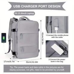 Large Travel Backpack, Waterproof Carry On Backpack, Hiking Backpack, Outdoor Sports Rucksack Portable Luggage Backpack With USB Charging Port Shoes Compartment, School Bag Fit 14 Inch To 17 Inch Laptops 29 Large Travel Backpack, Waterproof Carry On Backpack, Hiking Backpack, Outdoor Sports Rucksack Portable Luggage Backpack With USB Charging Port Shoes Compartment, School Bag Fit 14 Inch To 17 Inch Laptops -Luggage Factory 7fd1e743 a367 4d03 90bb 5428bdcf3fa7 2000x2000 cc6565c6 6b78 4b0f a84a 05e3136cdf14